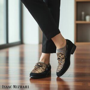 Isaac Mizrahi IMNYC Suede Women's Loafers Leather and Calf Hair Upper Shoes